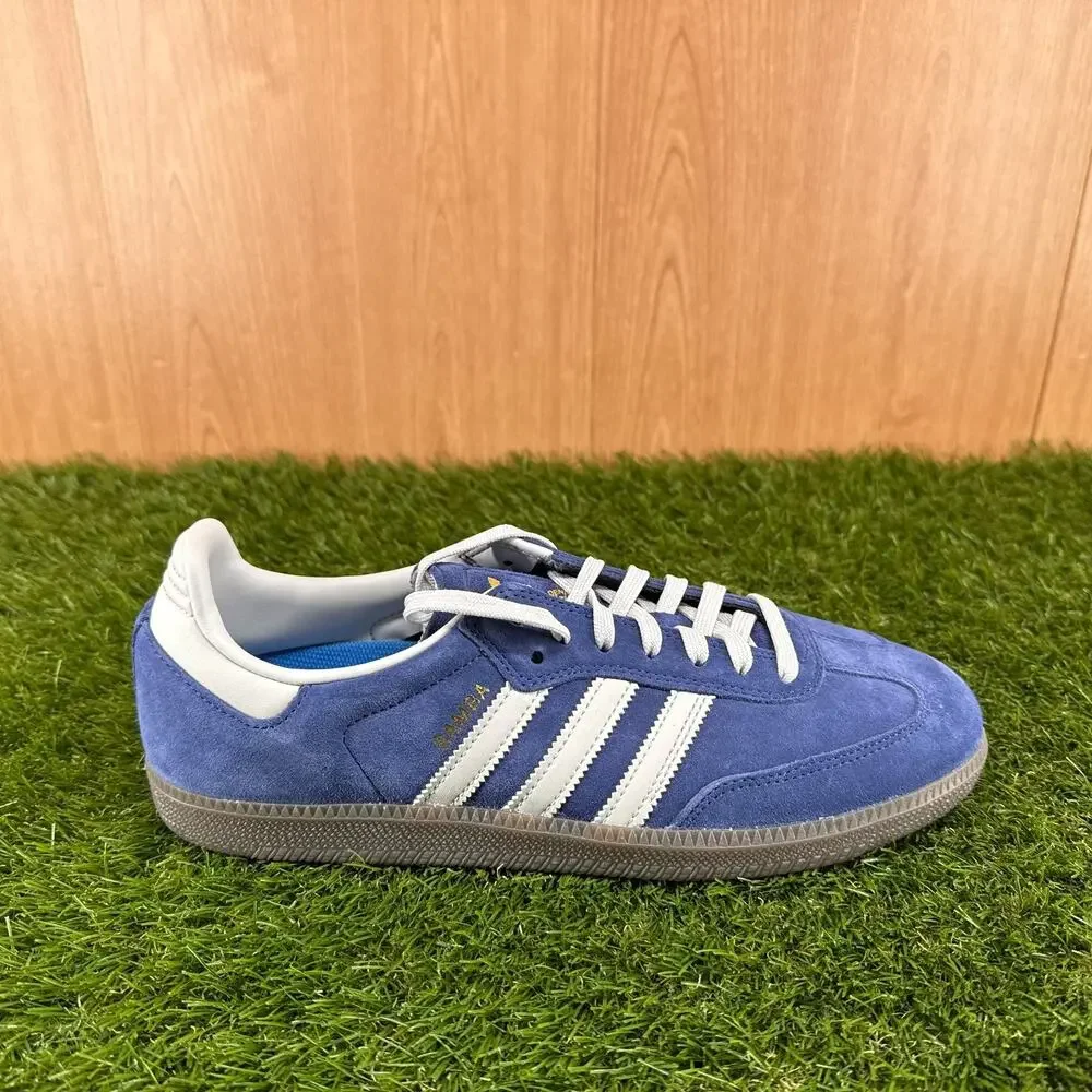 adidas Samba ADV Dark Blue Grey Gum Skate Shoes JP8523 Men's Size 10.5